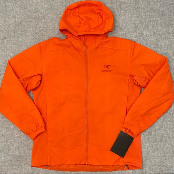 Arcteryx Mens XL Atom Hoody Solaris Orange Insulated Wind Resistant Jacket New - Picture 1 of 16